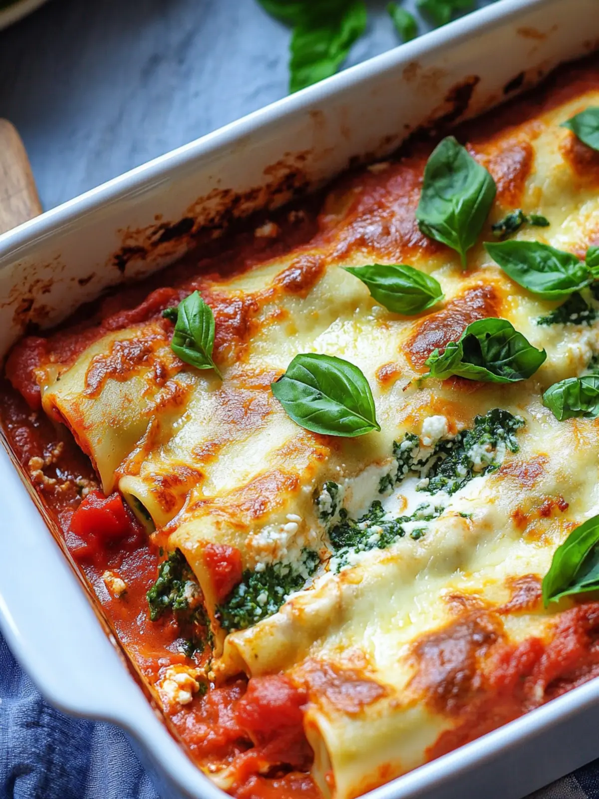Spinat-Cannelloni mit Ricotta und Tomaten: Ein Genuss für alle! 4 Spinat-Cannelloni mit Ricotta und Tomaten