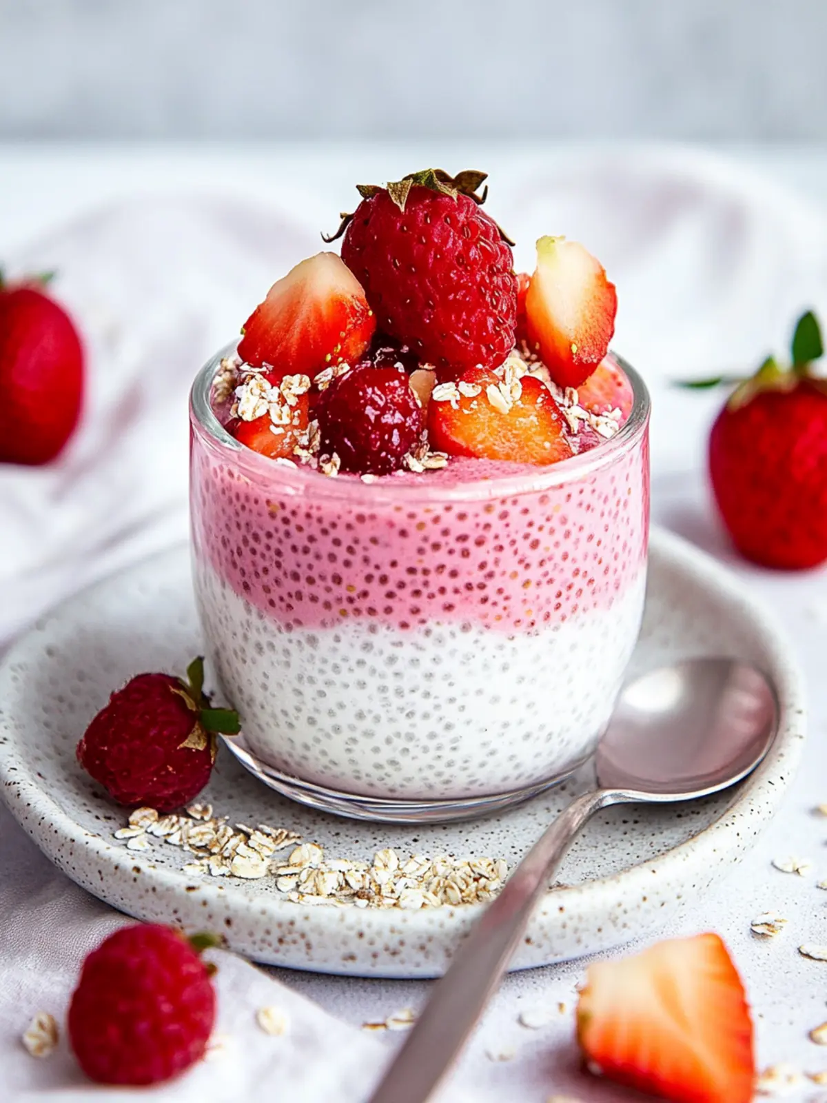 Chiapudding mit Kokos und Erdbeeren - Frisch, einfach & lecker 4 Chiapudding mit Kokos und Erdbeeren