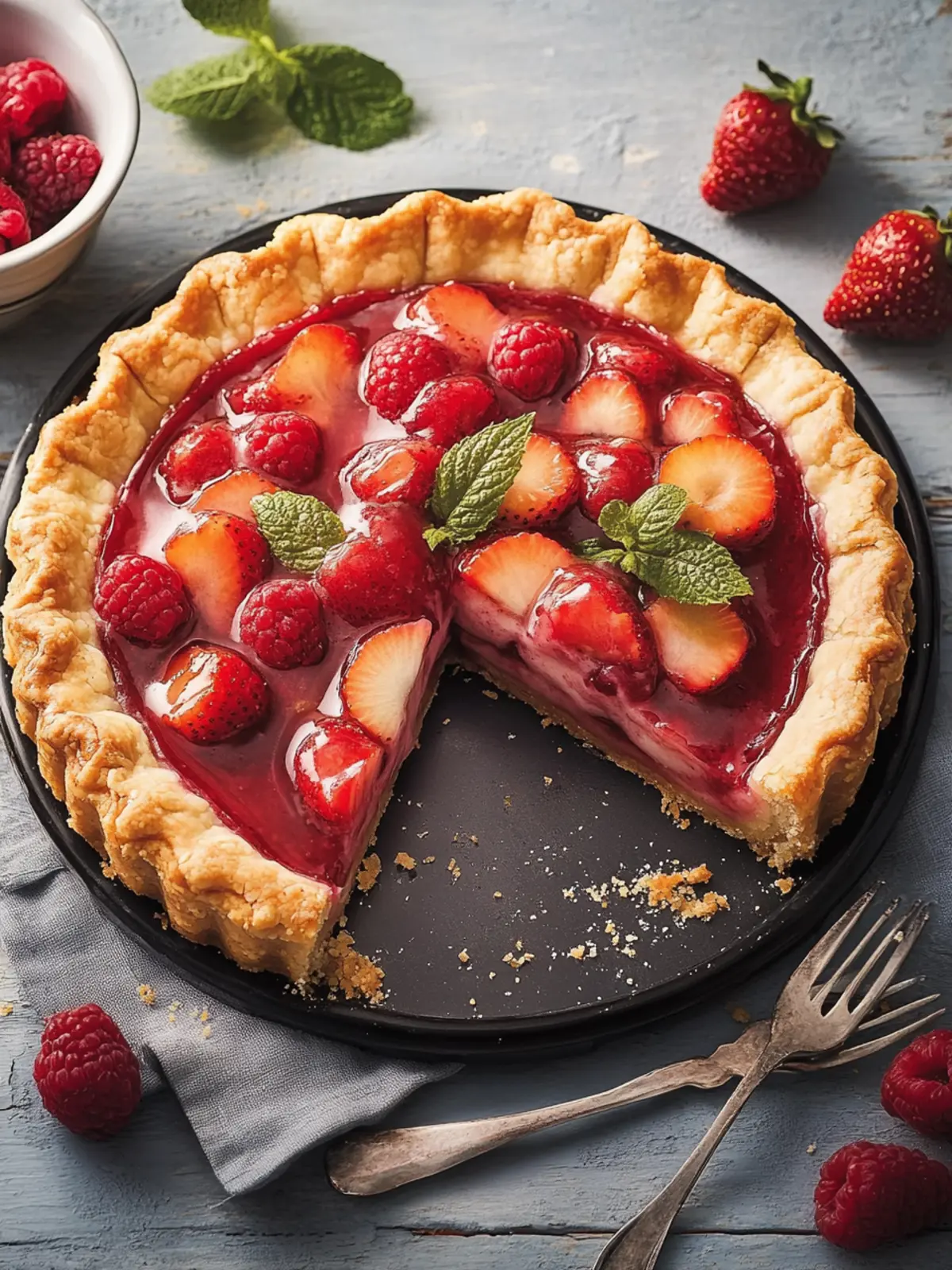 Erdbeer-Rhabarber-Tarte: Der perfekte Sommergenuss! 3 Erdbeer-Rhabarber-Tarte