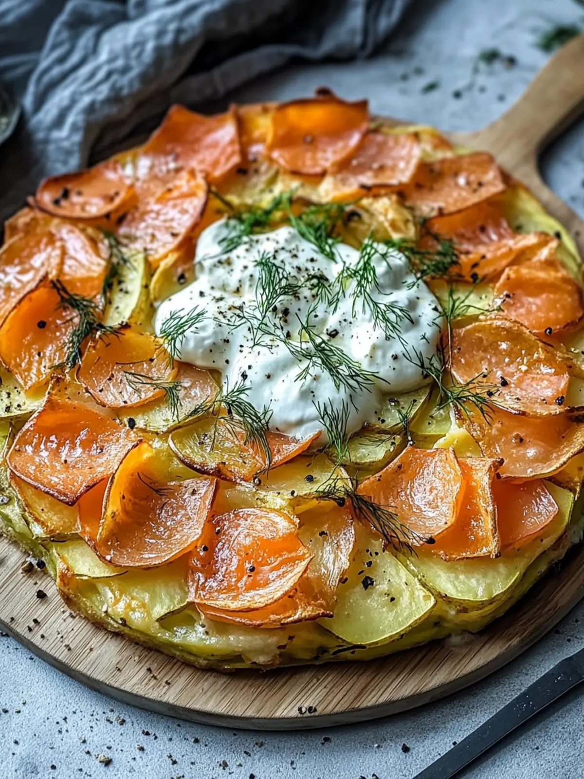 Knusprige Kartoffelgalette mit Räucherlachs und Crème Fraîche genießen 4 Crispy potato galette with smoked salmon and crème fraîche