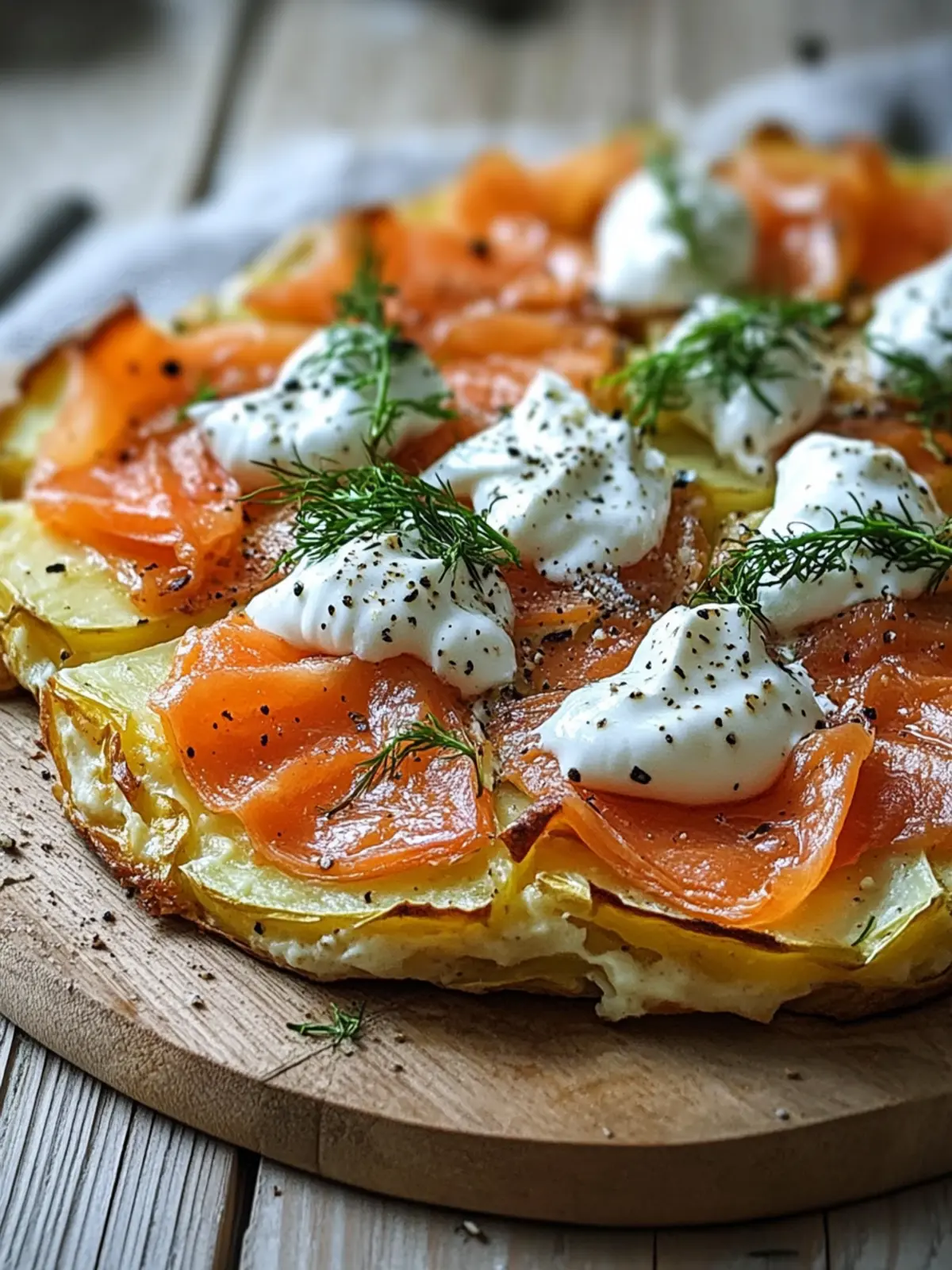 Knusprige Kartoffelgalette mit Räucherlachs und Crème Fraîche genießen 5 Crispy potato galette with smoked salmon and crème fraîche