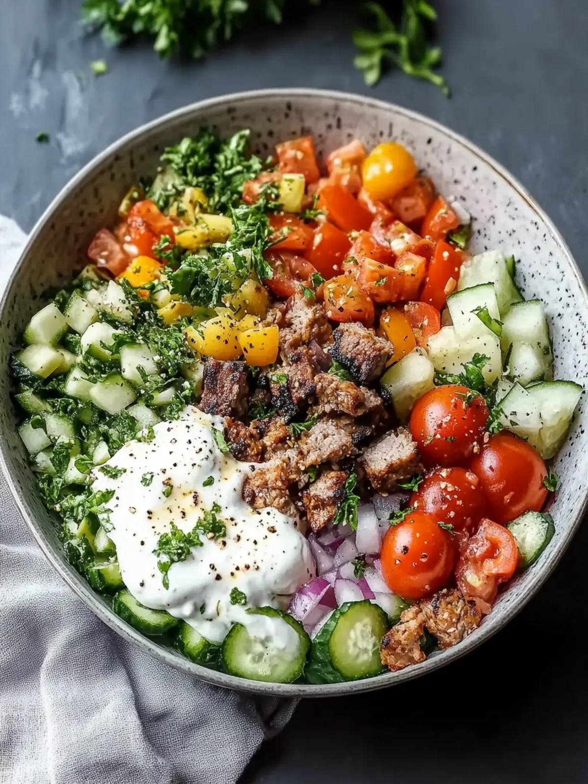 Gesunde Kebab-Bowl mit hohem Eiweißgehalt für schnelle Power-Mahlzeiten 2 Gesunde Kebab-Bowl mit hohem Eiweißgehalt