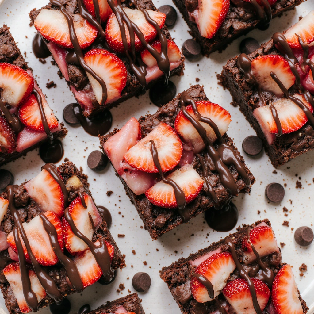 Schokoladenüberzogene Erdbeer-Brownies für Naschkatzen 3 Schokoladenüberzogene Erdbeer-Brownies für Naschkatzen