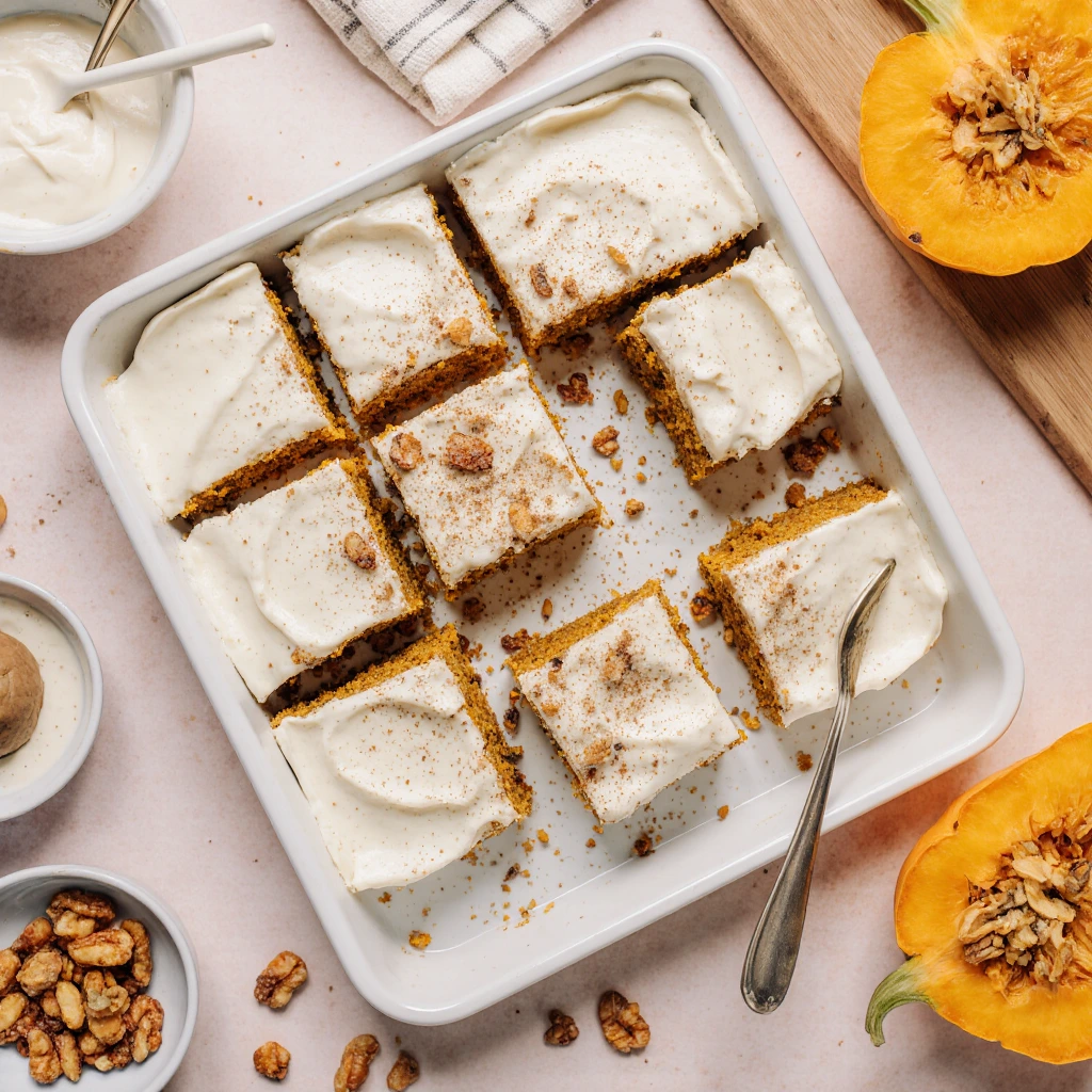 Saftiger Kürbiskuchen vom Blech mit Frischkäse für Herbstgenuss 4 Saftiger Kürbiskuchen vom Blech mit Frischkäse für Herbstgenuss