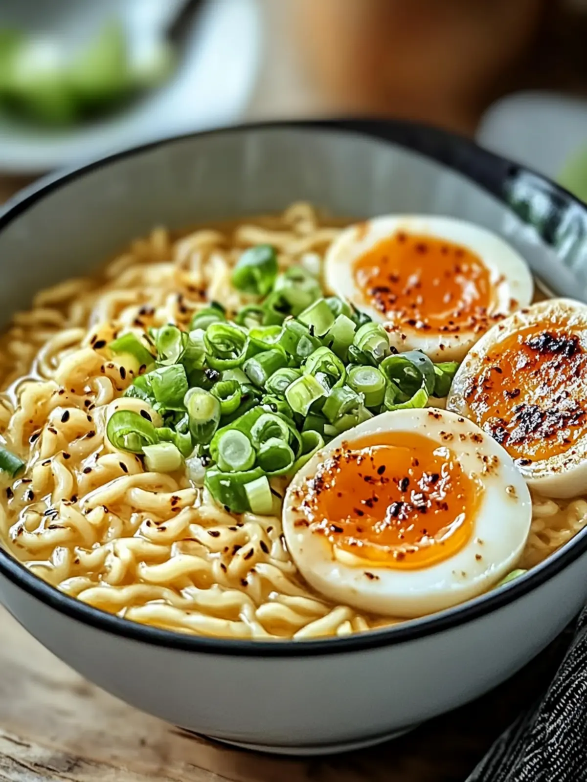 Hähnchen Ramen mit cremiger Knoblauchsoße für echte Genussmomente 3 Hähnchen Ramen mit cremiger Knoblauchsoße