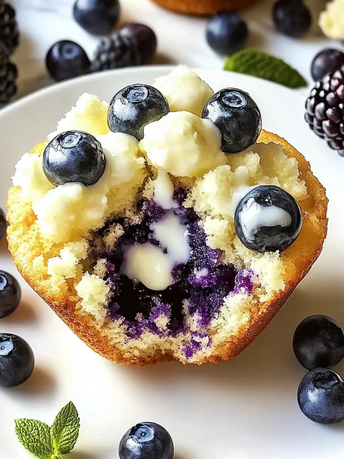 Leckere Blaubeer-Muffins mit Frischkäsefüllung 4 Leckere Blaubeer-Muffins