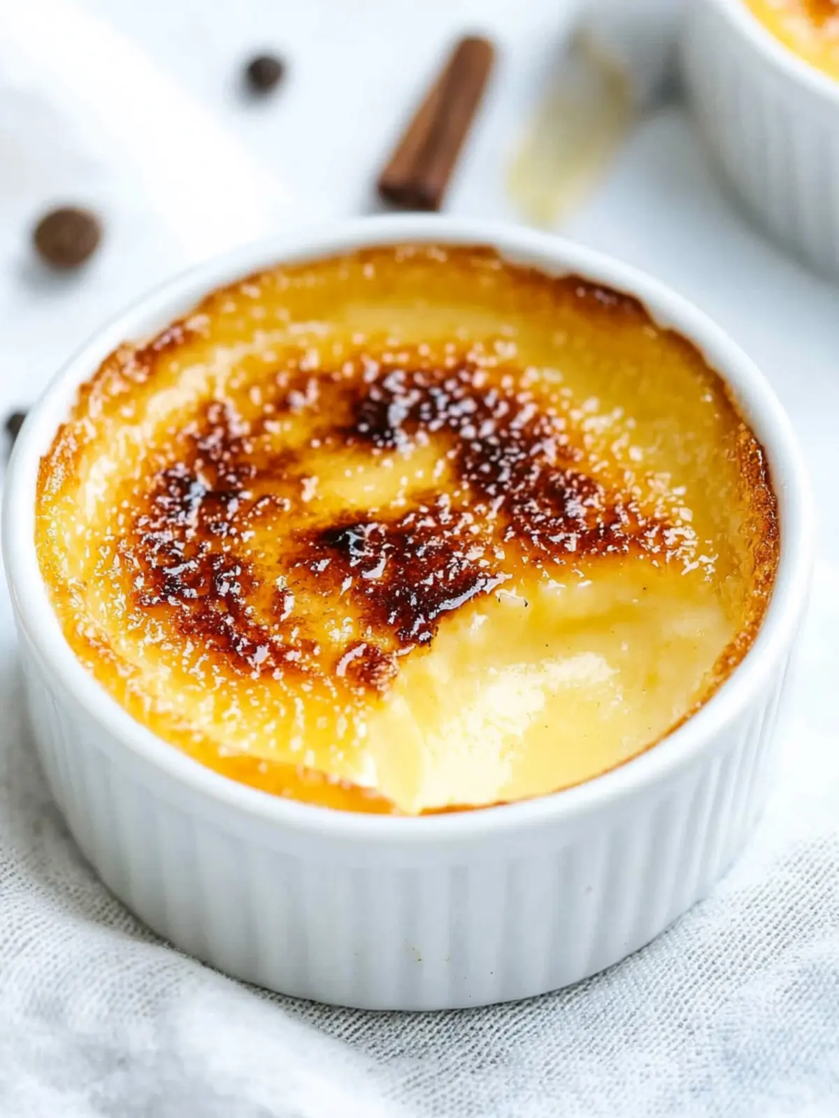 Einfache Vanilla Crème Brûlée im Air Fryer oder Ofen genießen 2 Simple Vanilla Crème Brûlée (Air Fryer or Oven)