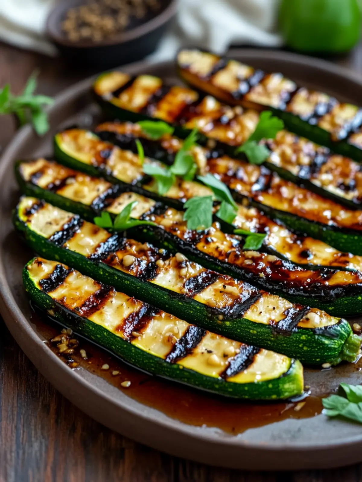 Einfache Grilled Zucchini mit Balsamic Glaze für Sommergenuss 4 Grilled zucchini with balsamic glaze