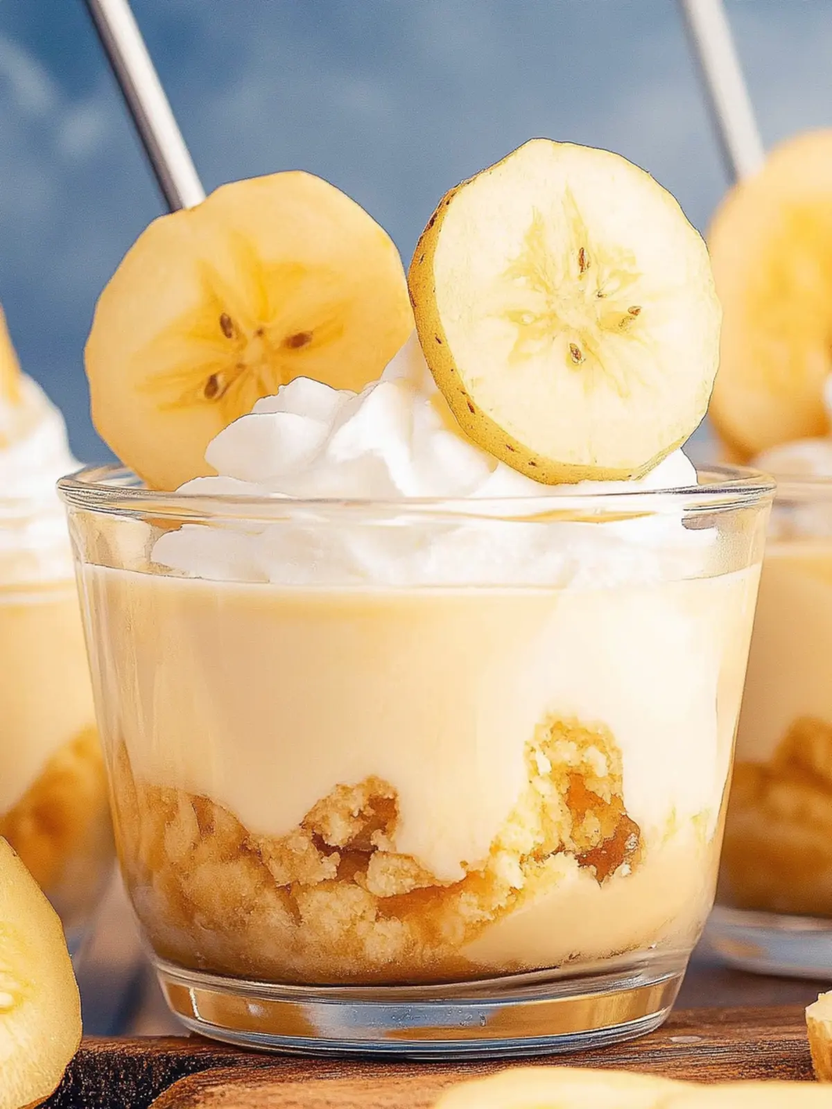 Bananenpudding-Mini-Desserts im Becher einfach genießen 3 Bananenpudding-Mini-Desserts im Becher