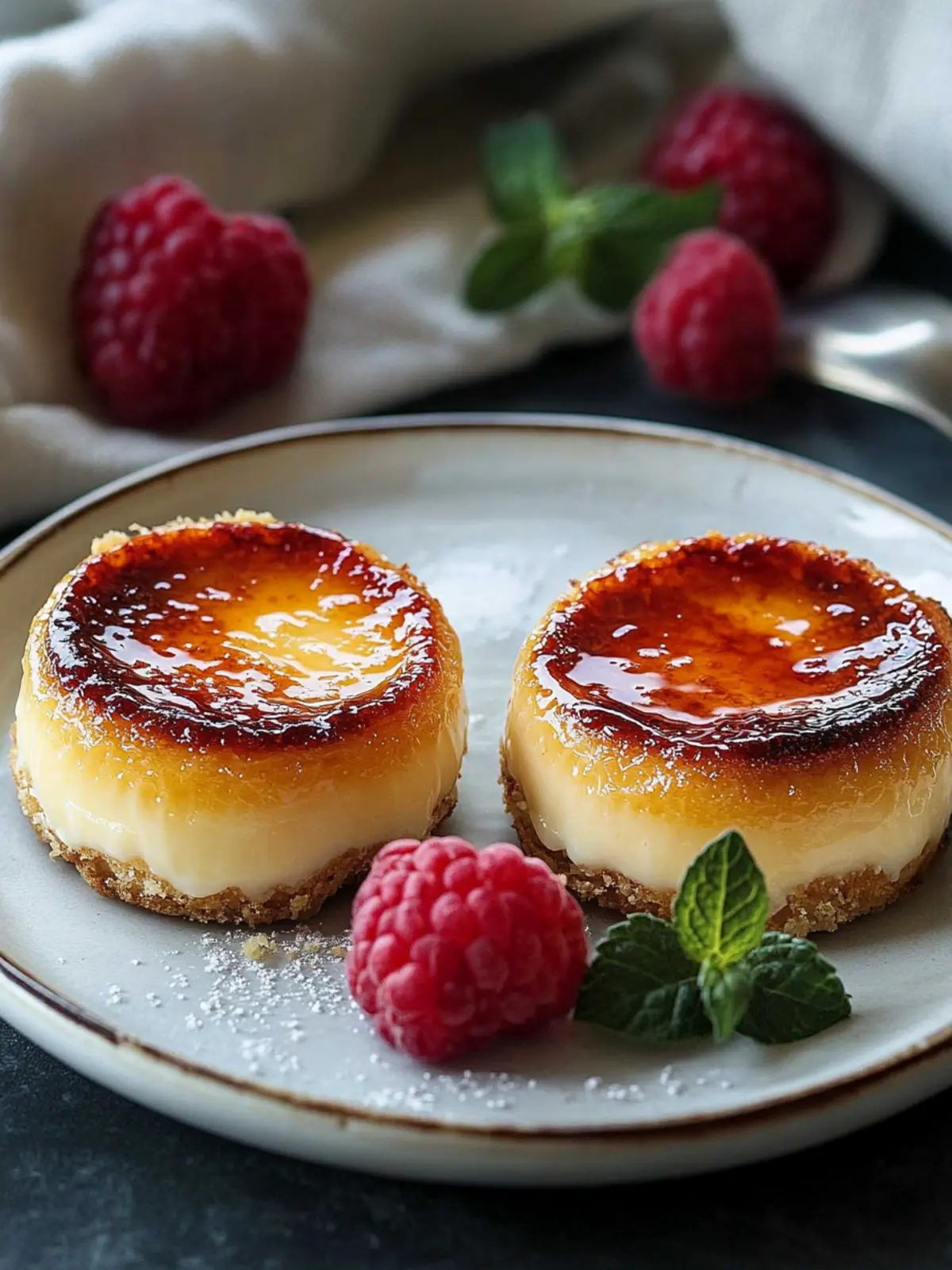 Mini Crème Brûlée Käsekuchen: Himmlisch und Einfache Mini-Genüsse 3 Mini Crème Brûlée Käsekuchen