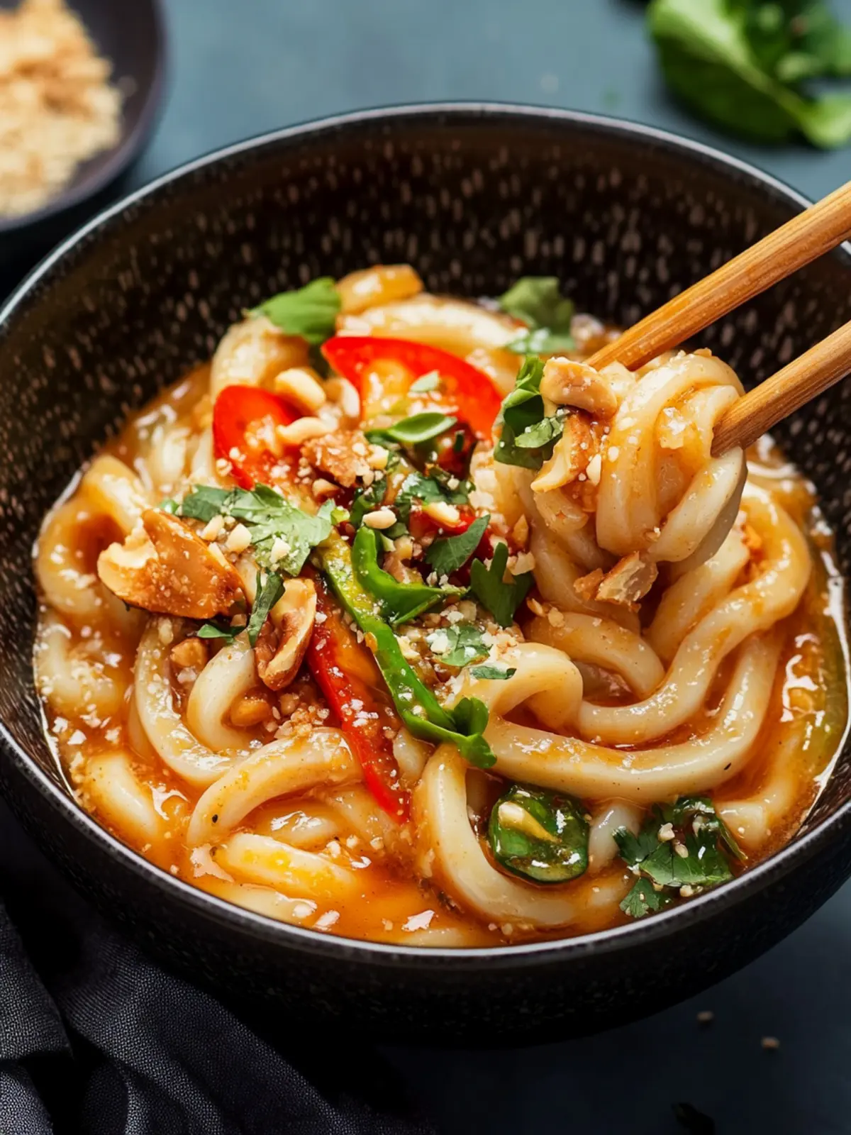 Udon Nudeln mit Erdnusssauce und Gemüse – Schnell & Lecker 2 Udon Nudeln mit Erdnusssauce und Gemüse