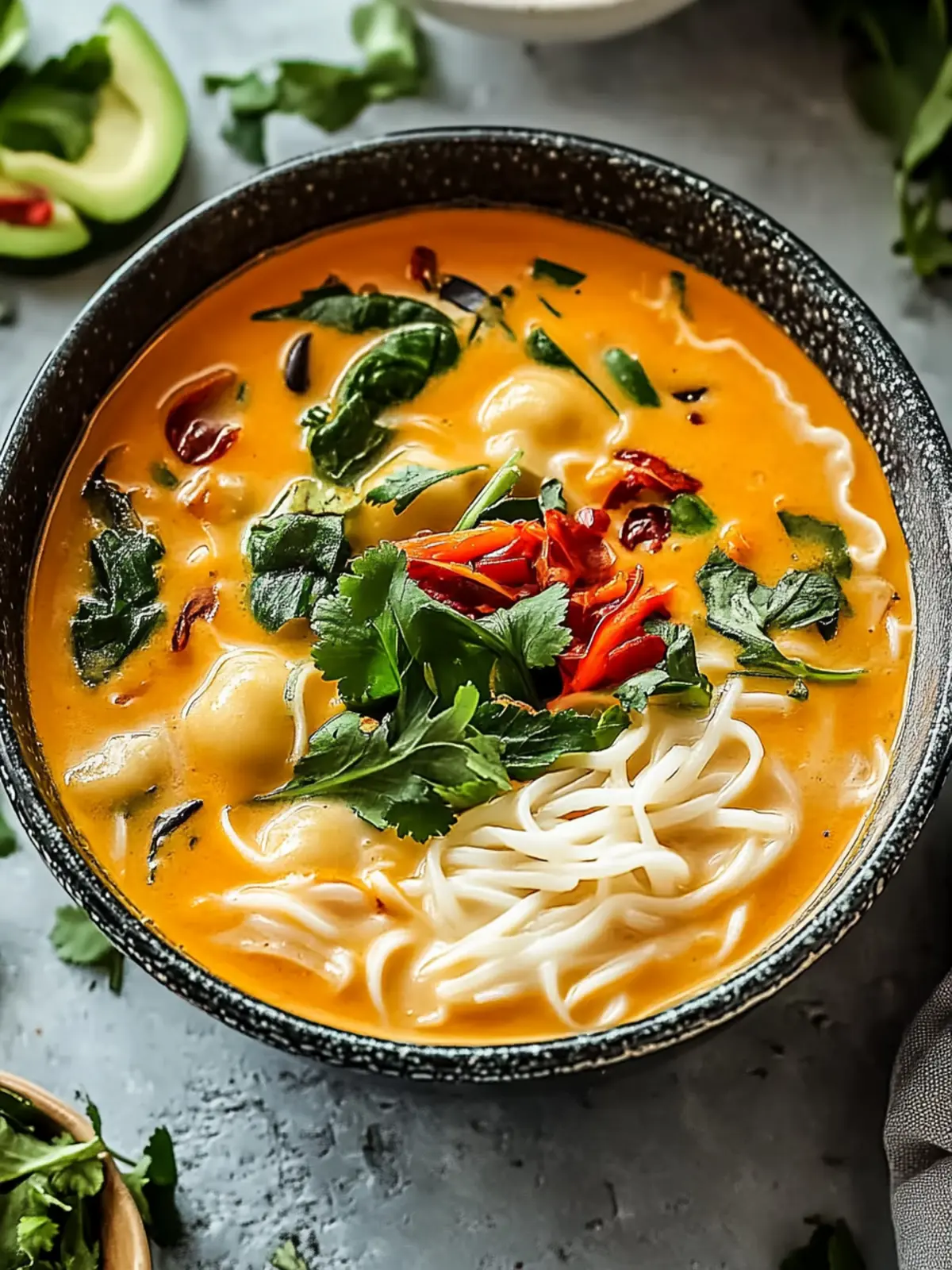 Asiatische Kokos-Curry-Suppe mit Reisnudeln - Schnell & Lecker 3 Asiatische Kokos-Curry-Suppe mit Reisnudeln