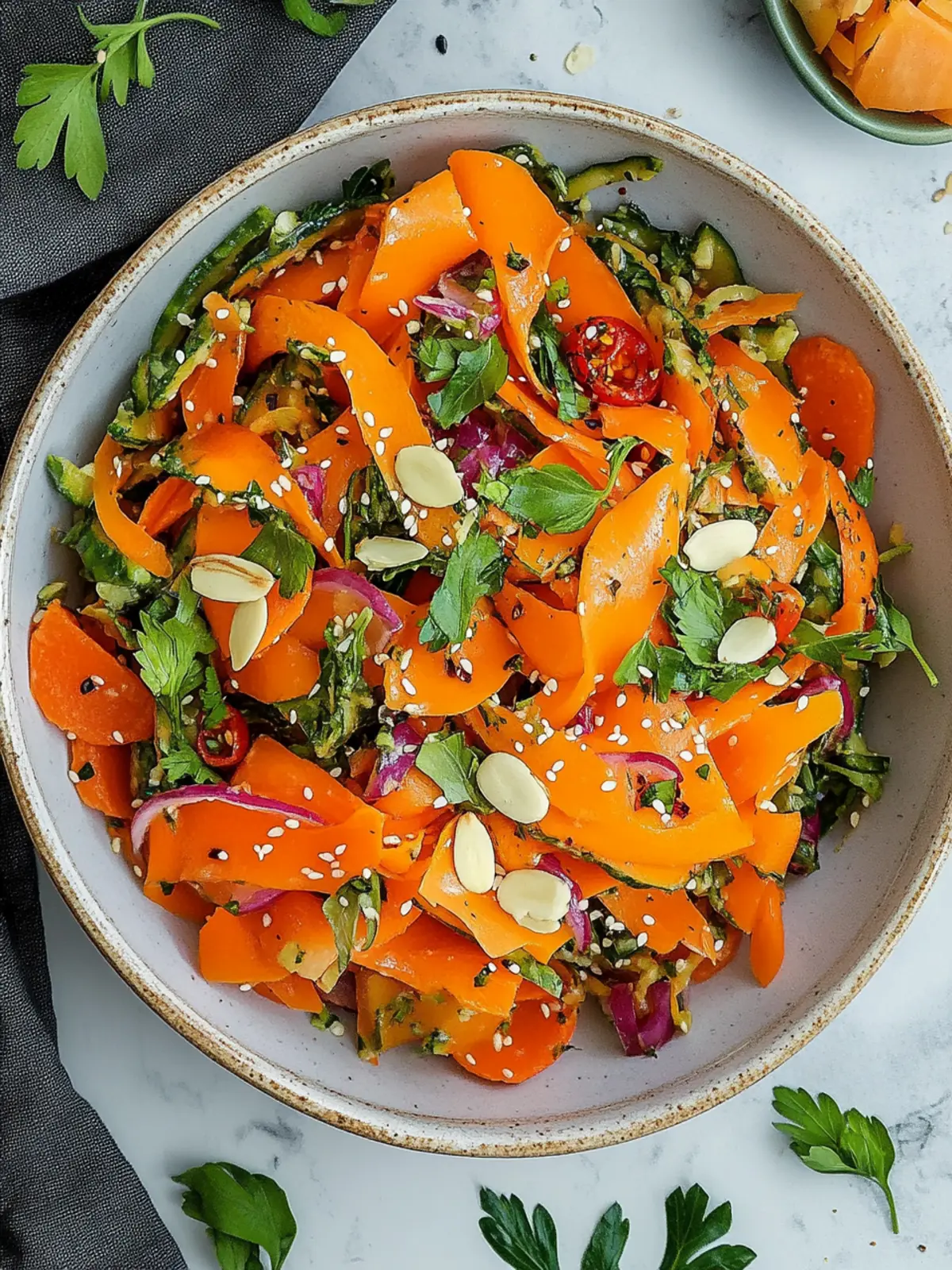 Karottensalat mit Ingwer-Sesam-Dressing - Gesund & Lecker! 2 Karottensalat mit Ingwer-Sesam-Dressing