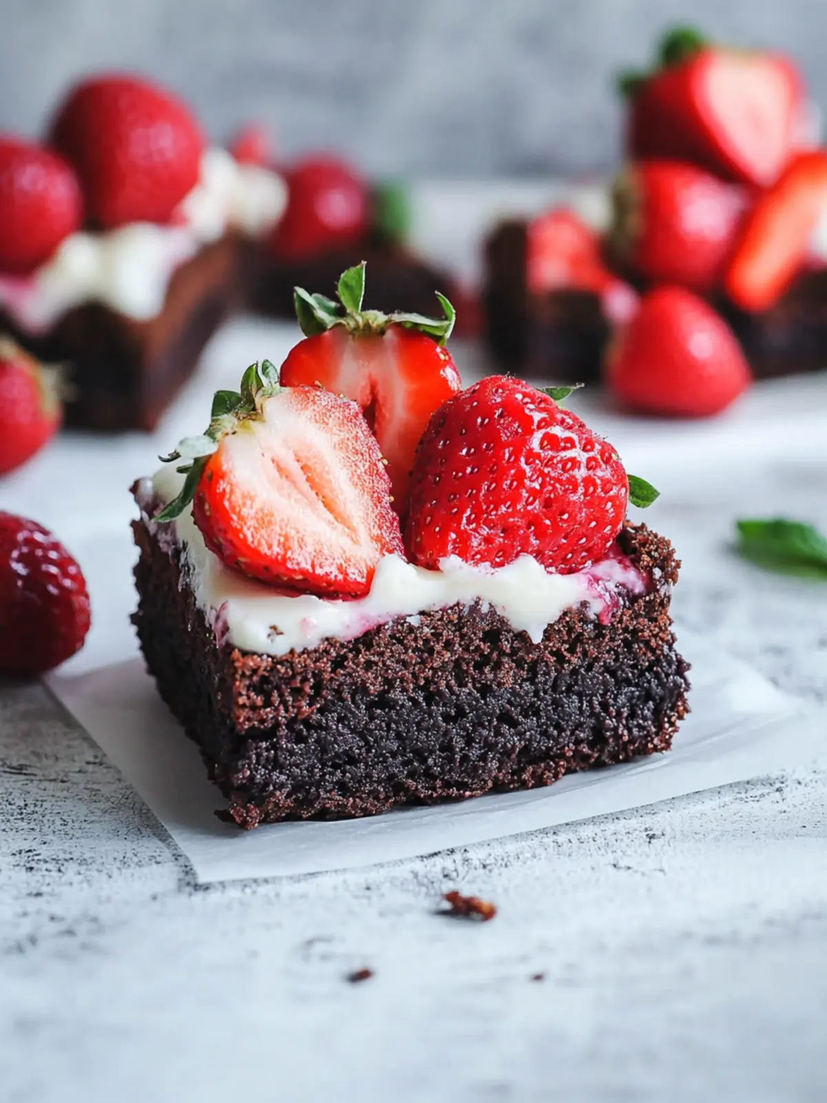 Erdbeer Brownie Schnitten: Der perfekte Sommergenuss 3 Erdbeer Brownie Schnitten