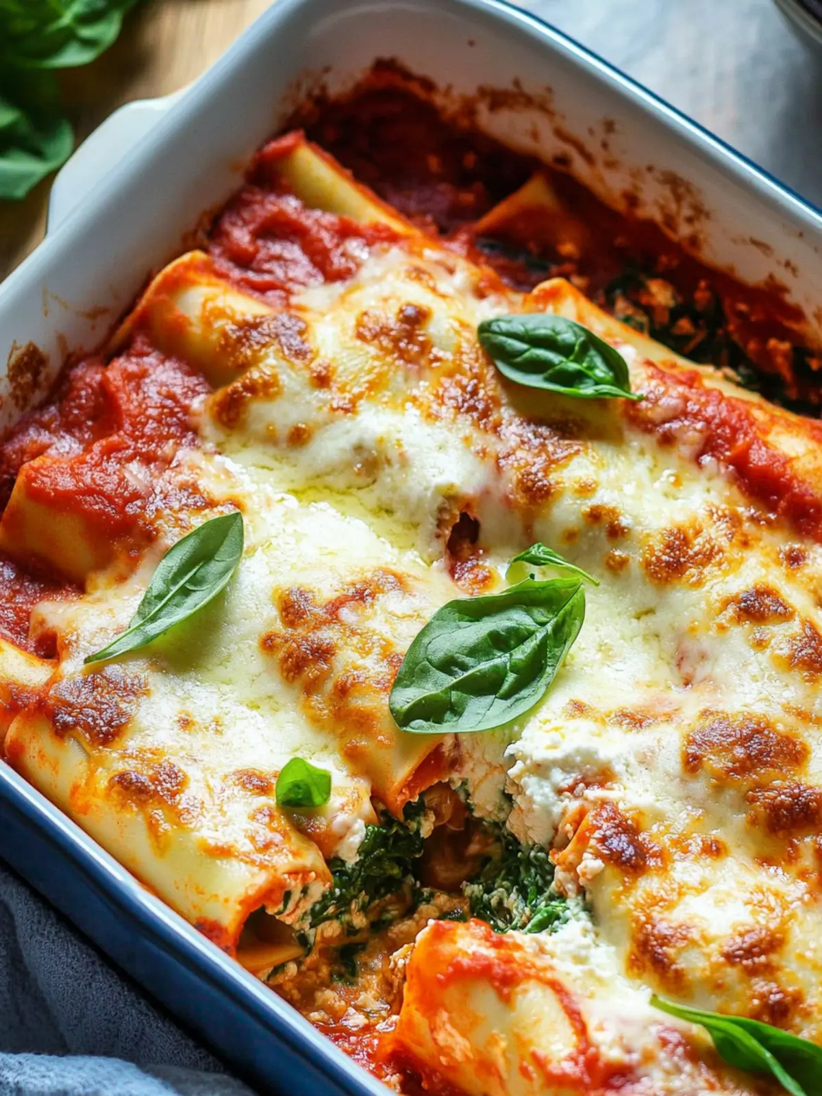 Spinat-Cannelloni mit Ricotta und Tomaten: Ein Genuss für alle! 5 Spinat-Cannelloni mit Ricotta und Tomaten