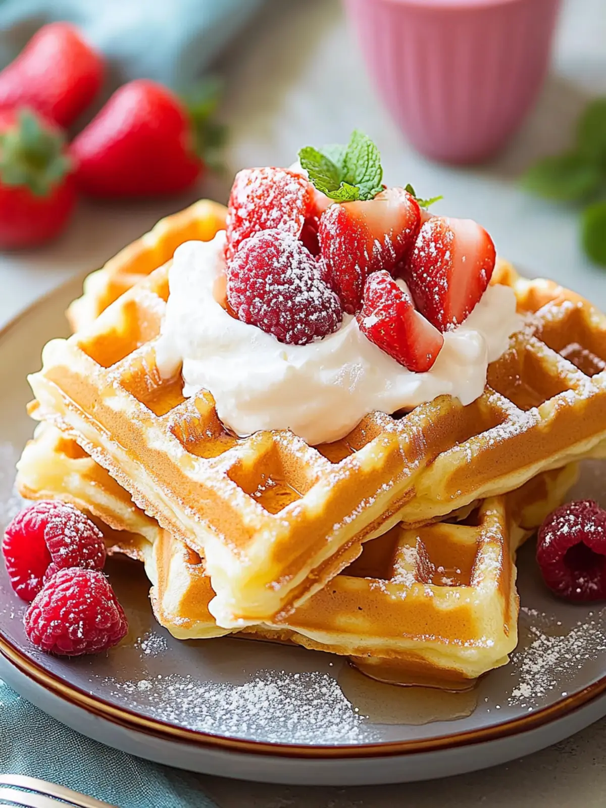 Flauschige Buttermilch-Waffeln für ein traumhaftes Frühstück 3 Flauschige Buttermilch-Waffeln