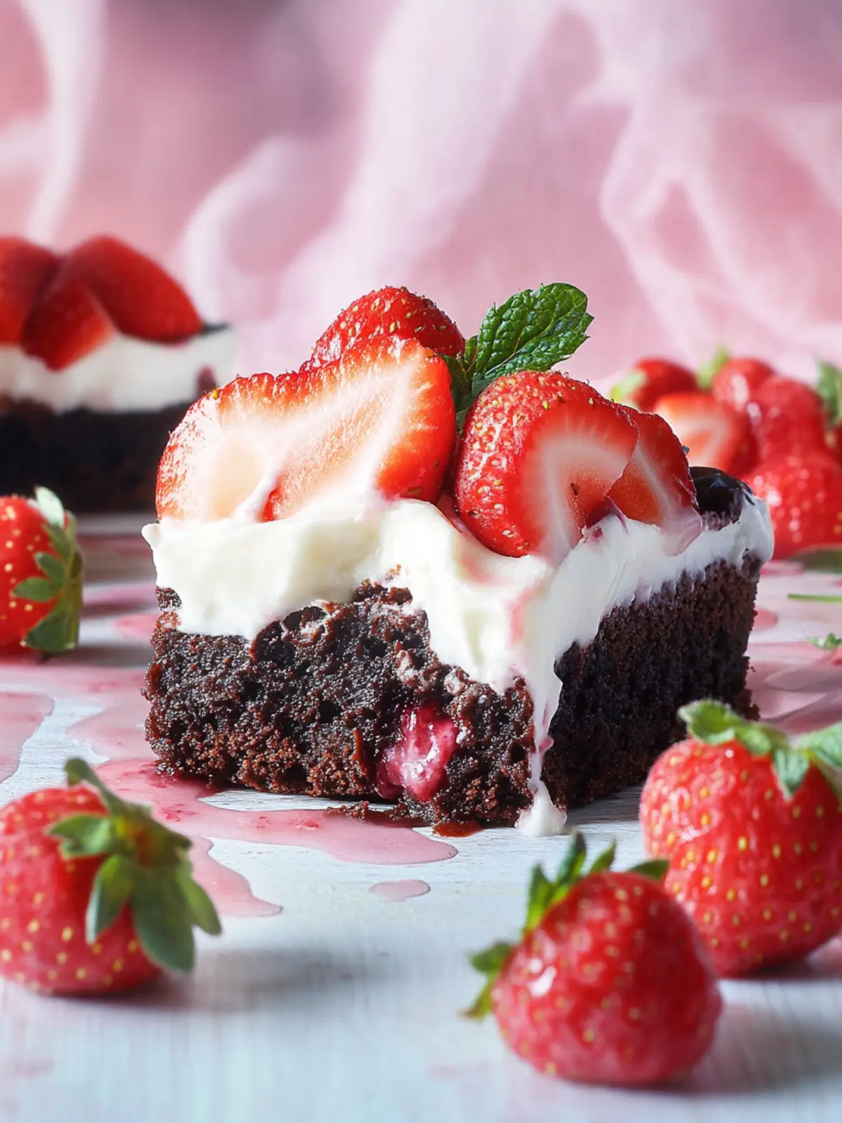 Erdbeer Brownie Schnitten: Der perfekte Sommergenuss 2 Erdbeer Brownie Schnitten