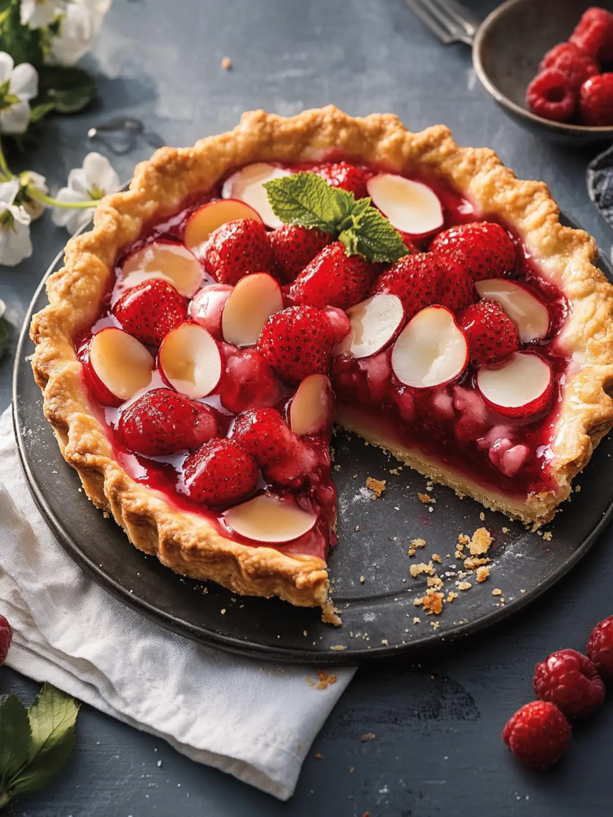 Erdbeer-Rhabarber-Tarte: Der perfekte Sommergenuss! 5 Erdbeer-Rhabarber-Tarte