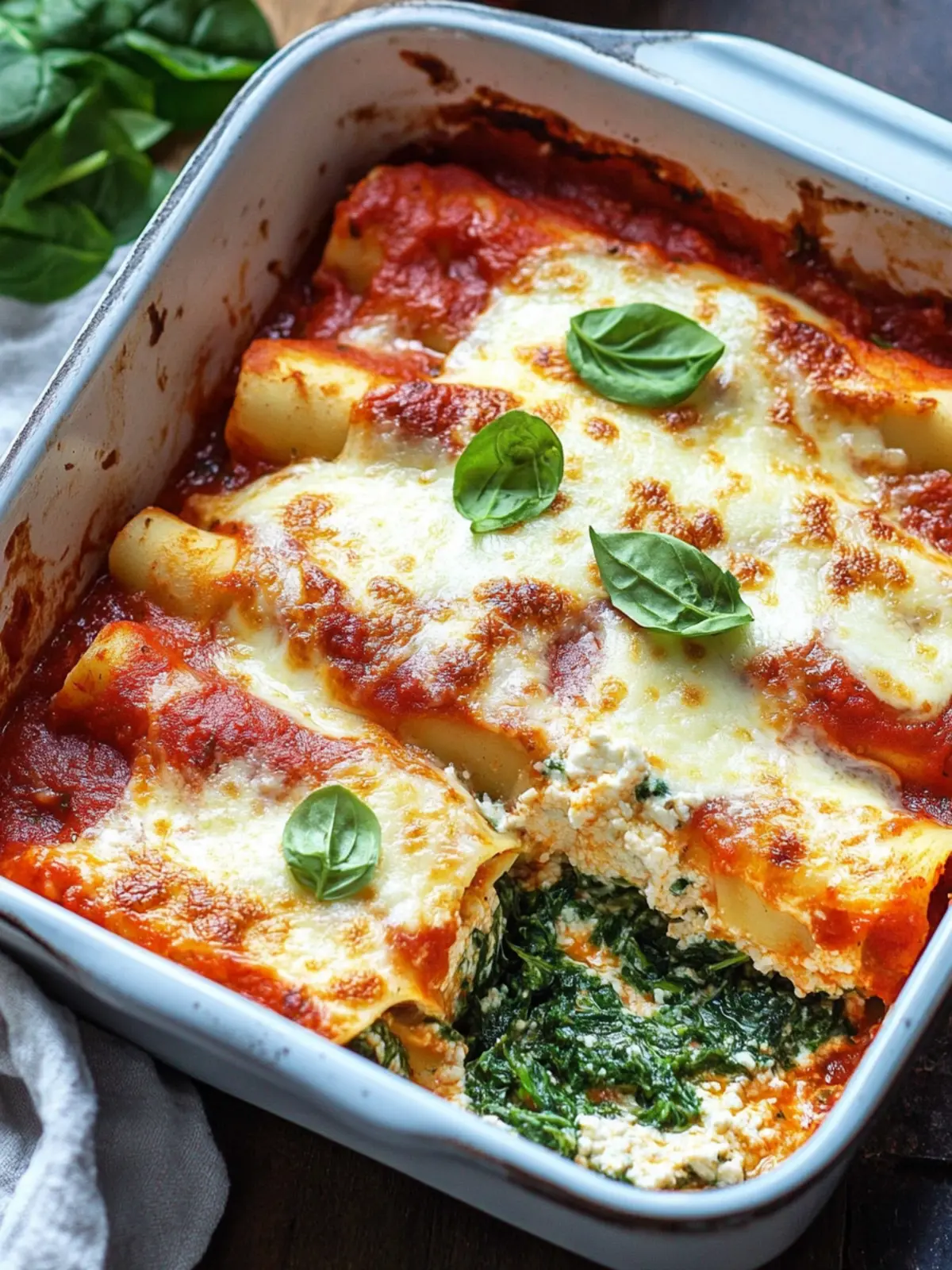 Spinat-Cannelloni mit Ricotta und Tomaten: Ein Genuss für alle! 3 Spinat-Cannelloni mit Ricotta und Tomaten