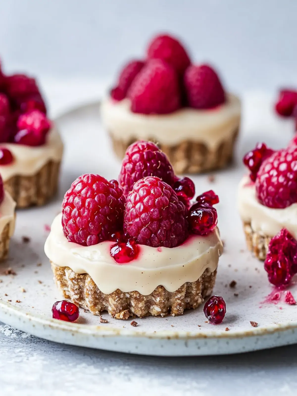 Vegane weiße Schokoladen-Ganache-Törtchen mit Himbeeren leicht gemacht 4 Vegane weiße Schokoladen-Ganache-Törtchen mit Himbeeren