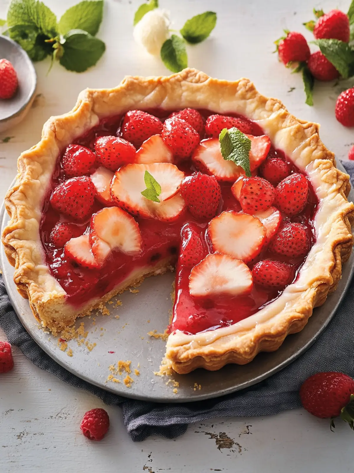 Erdbeer-Rhabarber-Tarte: Der perfekte Sommergenuss! 4 Erdbeer-Rhabarber-Tarte