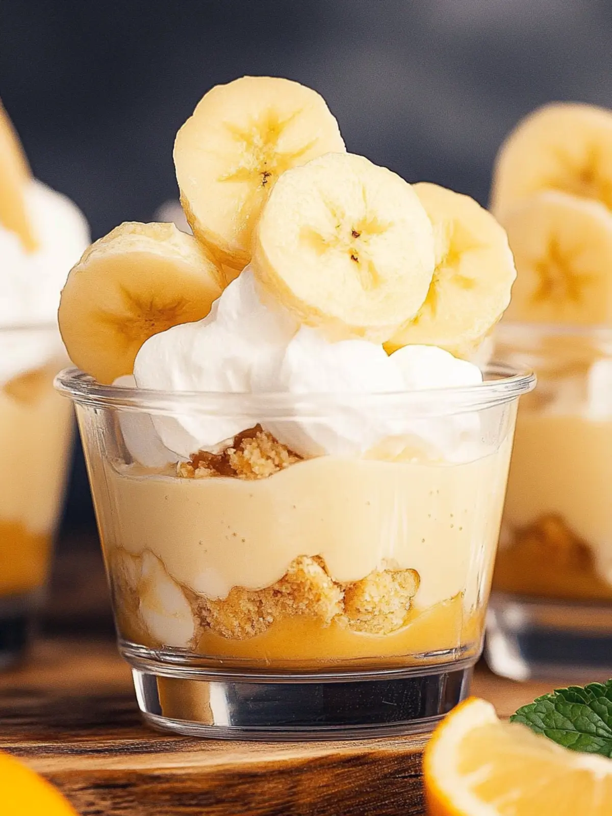 Bananenpudding-Mini-Desserts im Becher einfach genießen 4 Bananenpudding-Mini-Desserts im Becher