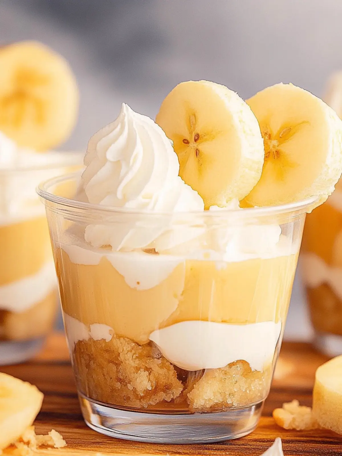 Bananenpudding-Mini-Desserts im Becher einfach genießen 2 Bananenpudding-Mini-Desserts im Becher