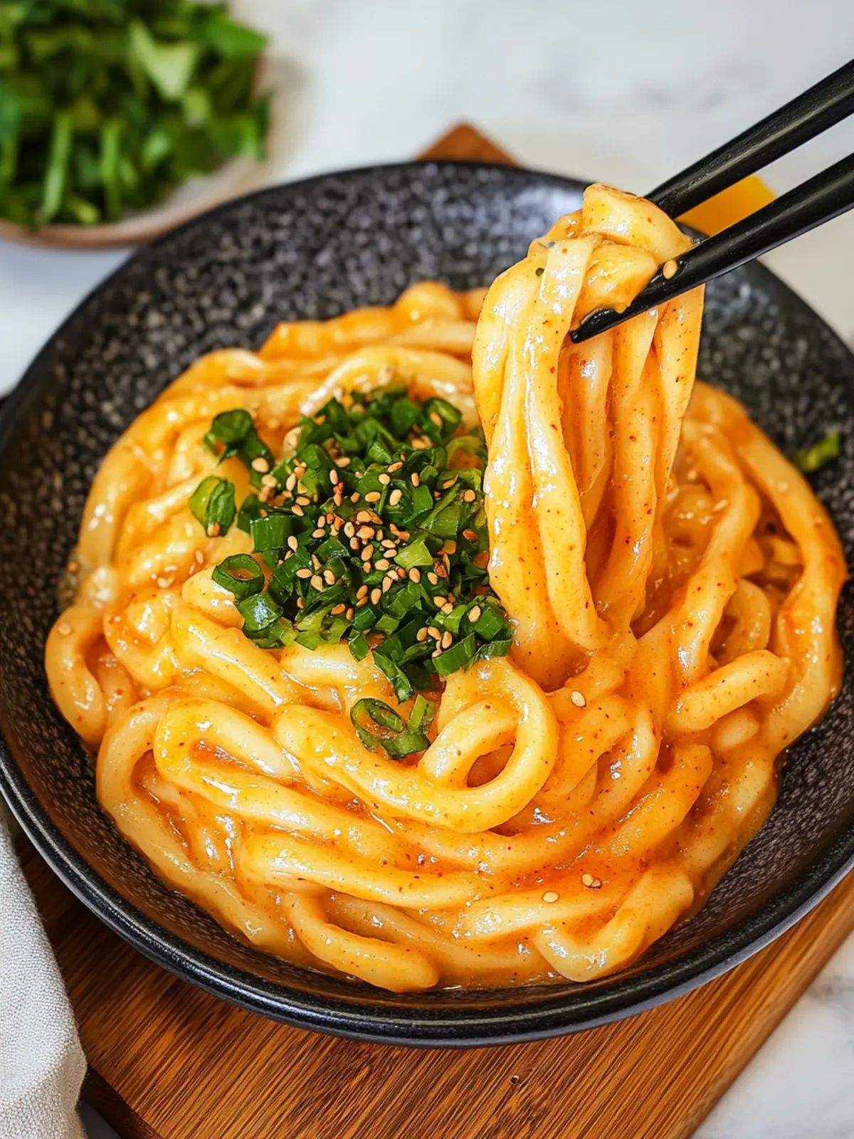Cremige Gochujang Udon Nudeln für einen schnellen Genuss 2 Cremige Gochujang Udon Nudeln