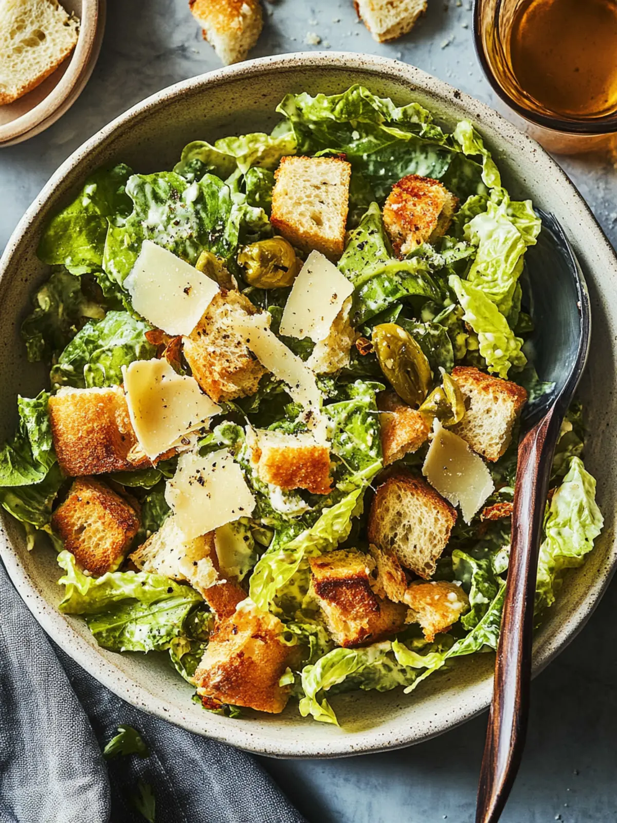 Klassischer Caesar-Salat mit hausgemachtem Dressing zaubern 4 Caesar-Salat