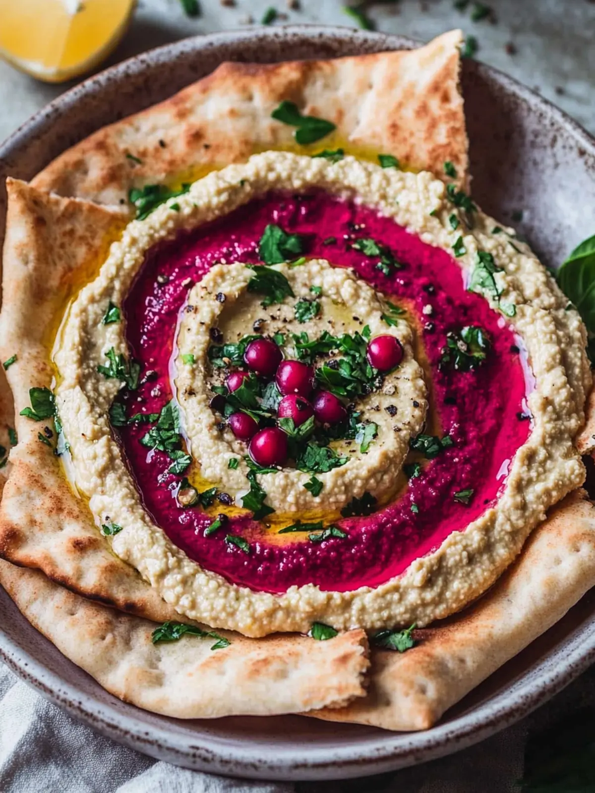 Geröstete Randen Hummus Pita für ein gesundes Snackvergnügen 3 Geröstete Randen Hummus Pita