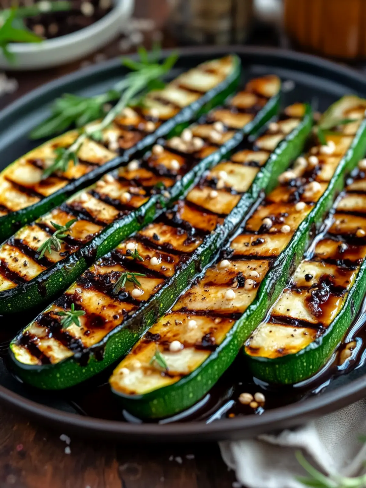 Einfache Grilled Zucchini mit Balsamic Glaze für Sommergenuss 2 Grilled zucchini with balsamic glaze
