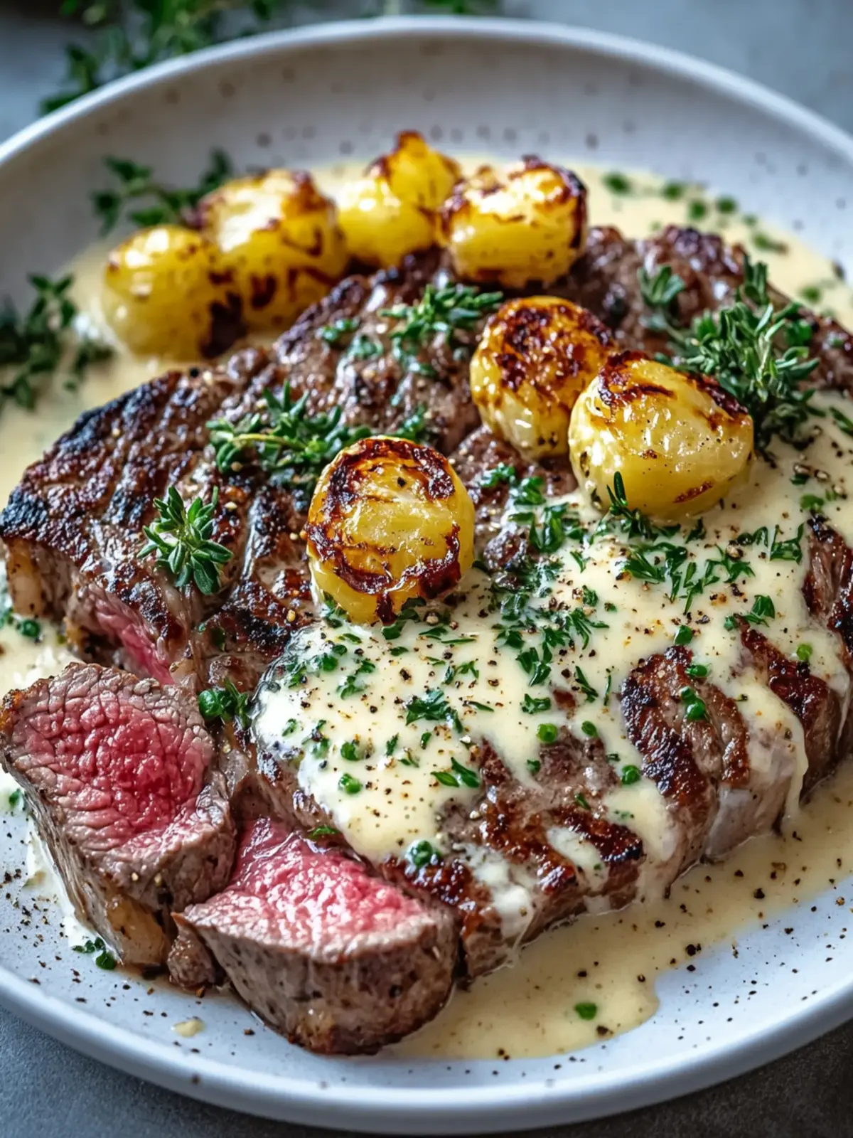 Knoblauchbutter-Steak mit Parmesan-Cremesauce Rezept für Feinschmecker 4 Knoblauchbutter-Steak mit Parmesan-Cremesauce Rezept