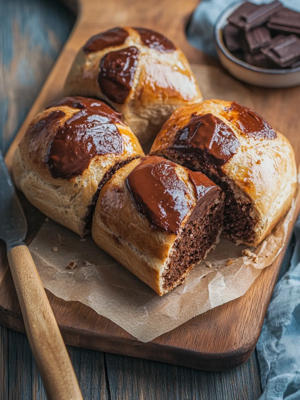 Super weiche Schoko Brötchen für ein gemütliches Frühstück 3 Super weiche Schoko Brötchen