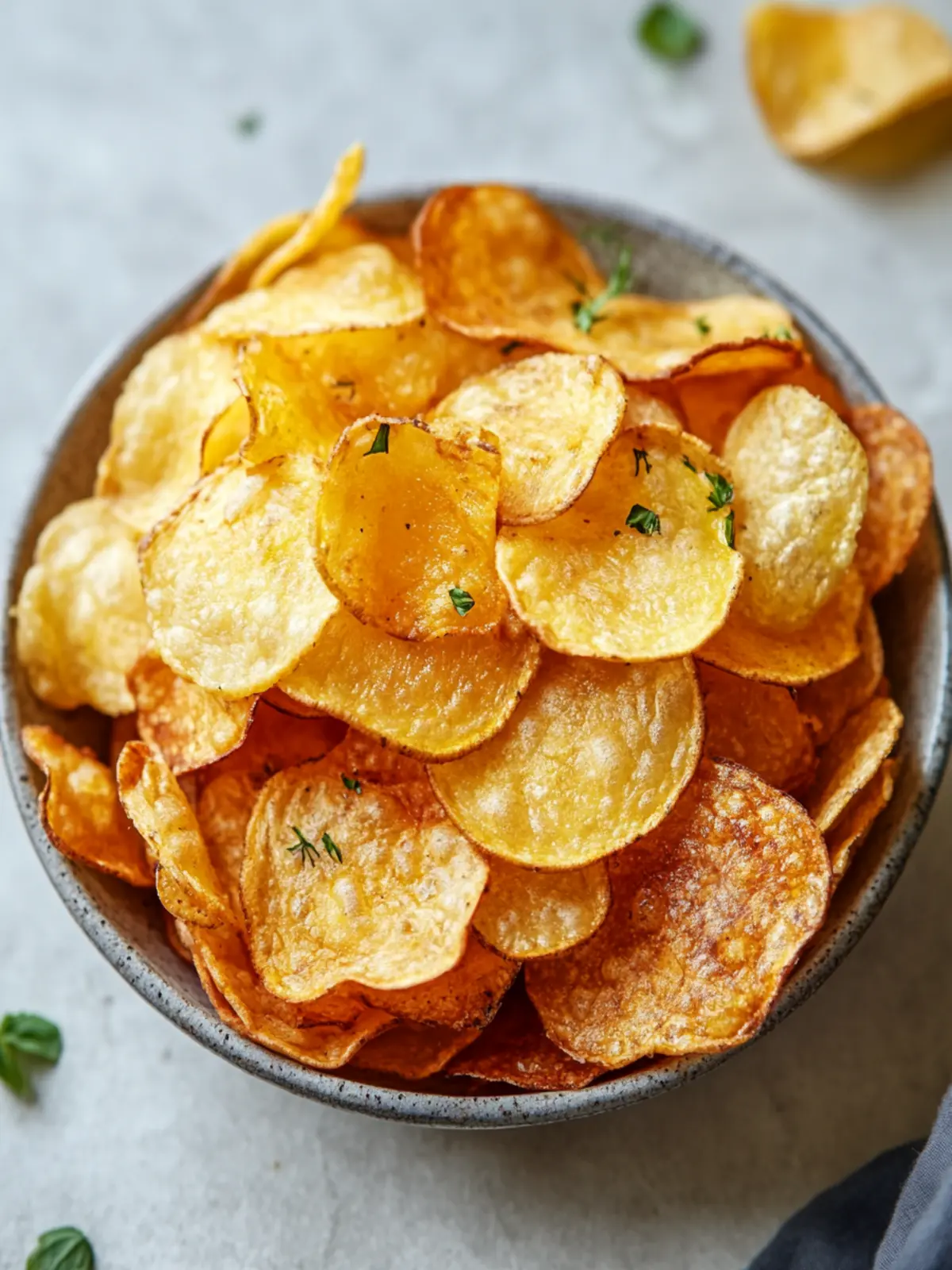 Knusprige Kartoffelchips aus der Heißluftfritteuse für dich! 3 Kartoffelchips aus der Heißluftfritteuse
