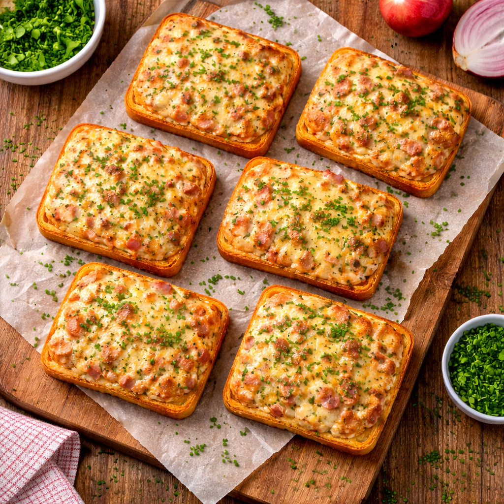 Flammkuchen Toast perfekt für schnelle Snacks und Feiern 3 Flammkuchen Toast perfekt für schnelle Snacks und Feiern