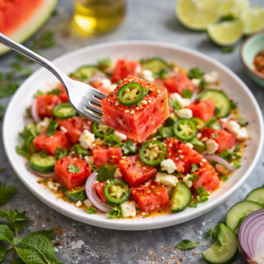 Würzige Wassermelonen-Sensation: Perfekte Sommerfrische genießen 3 Würzige Wassermelonen-Sensation: Perfekte Sommerfrische genießen
