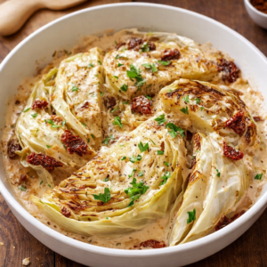 Cremiger geschmolzener Kohl in köstlicher Tuscan Sauce 2 Cremiger geschmolzener Kohl in köstlicher Tuscan Sauce