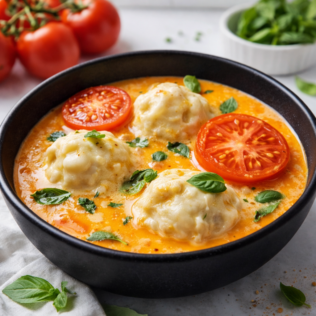 Cremige Tomatensuppe mit Käseknödeln – Wärme aus der Küche 3 Cremige Tomatensuppe mit Käseknödeln – Wärme aus der Küche