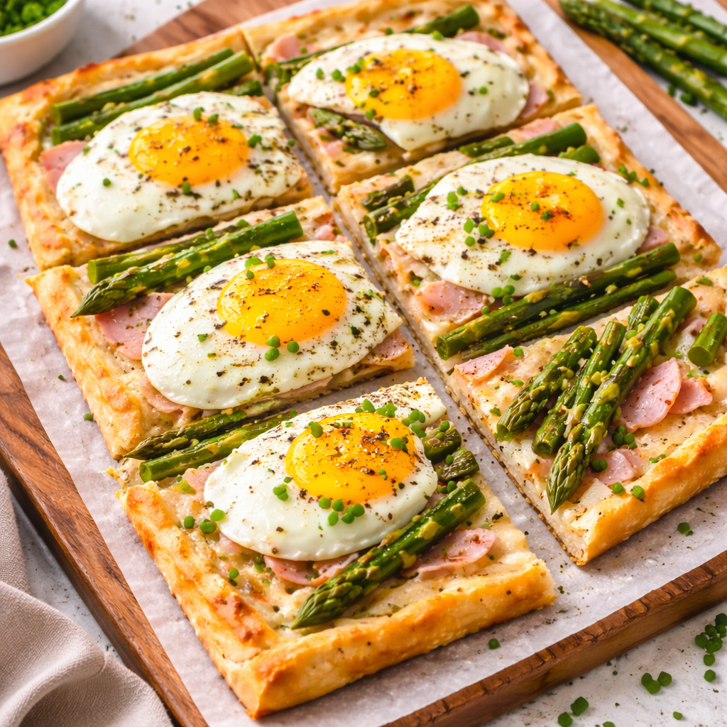 Flammkuchen mit Spargel und Kochschinken für Frühlingsmomente 3 Flammkuchen mit Spargel und Kochschinken für Frühlingsmomente