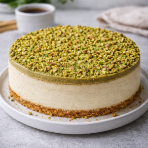 Pistazien-Käsekuchen mit Pistazien-Topping – Ein cremiger Genuss 2 Pistazien-Käsekuchen mit Pistazien-Topping – Ein cremiger Genuss