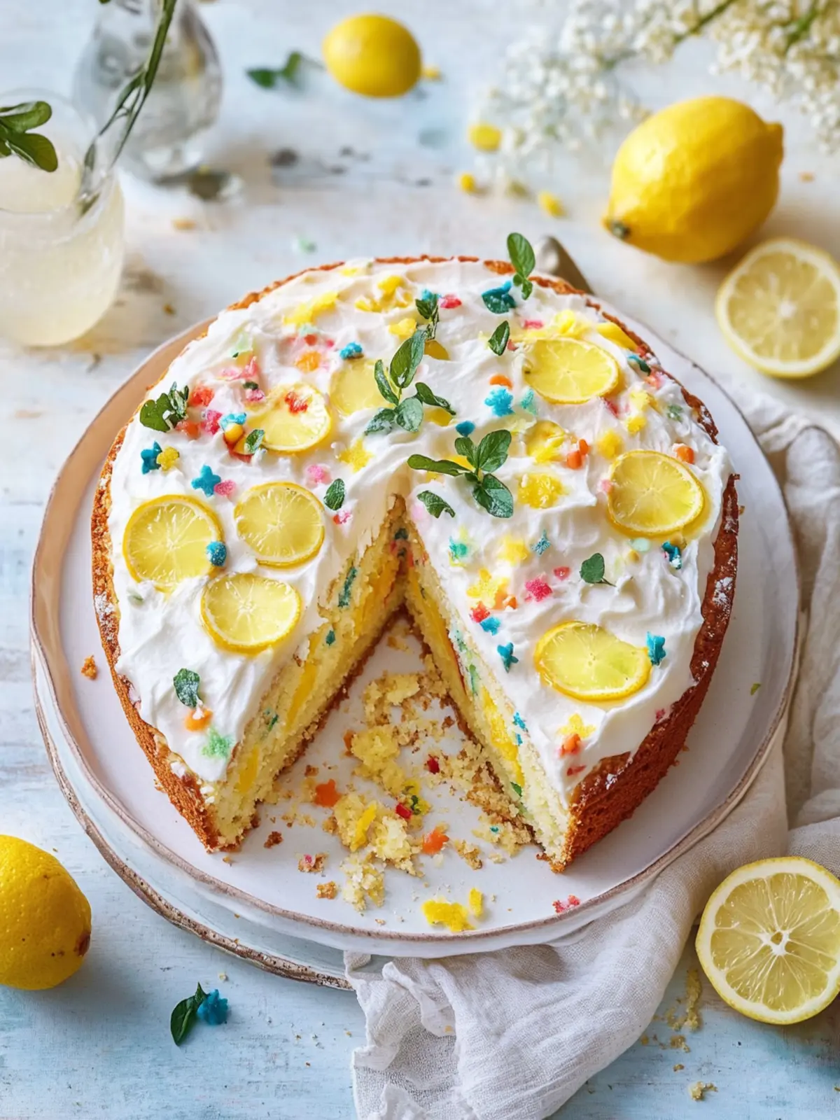 Saftiger Konfetti-Zitronenkuchen für fröhliche Feiern 2 Saftiger Konfetti-Zitronenkuchen