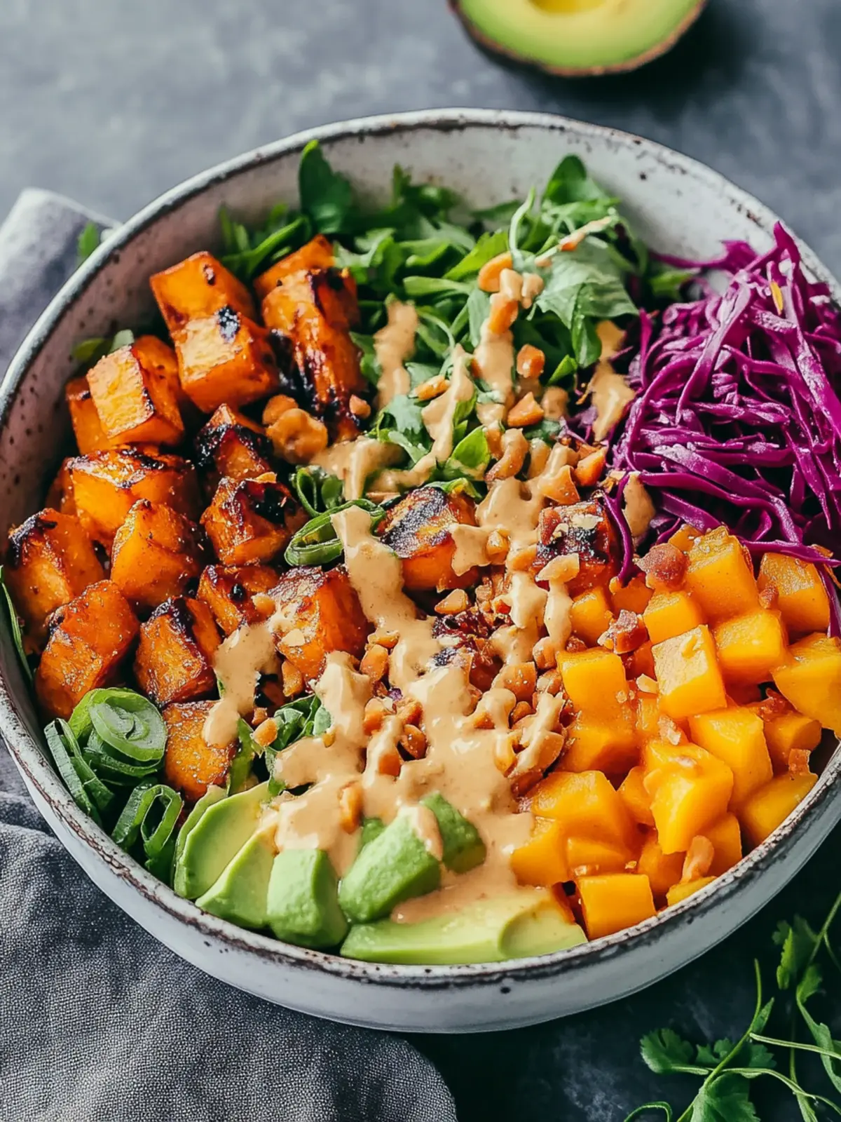 Köstliche Thai Erdnuss Süßkartoffel Buddha Schüssel für Soulfood 4 Köstliche Thai Erdnuss Süßkartoffel Buddha Schüssel