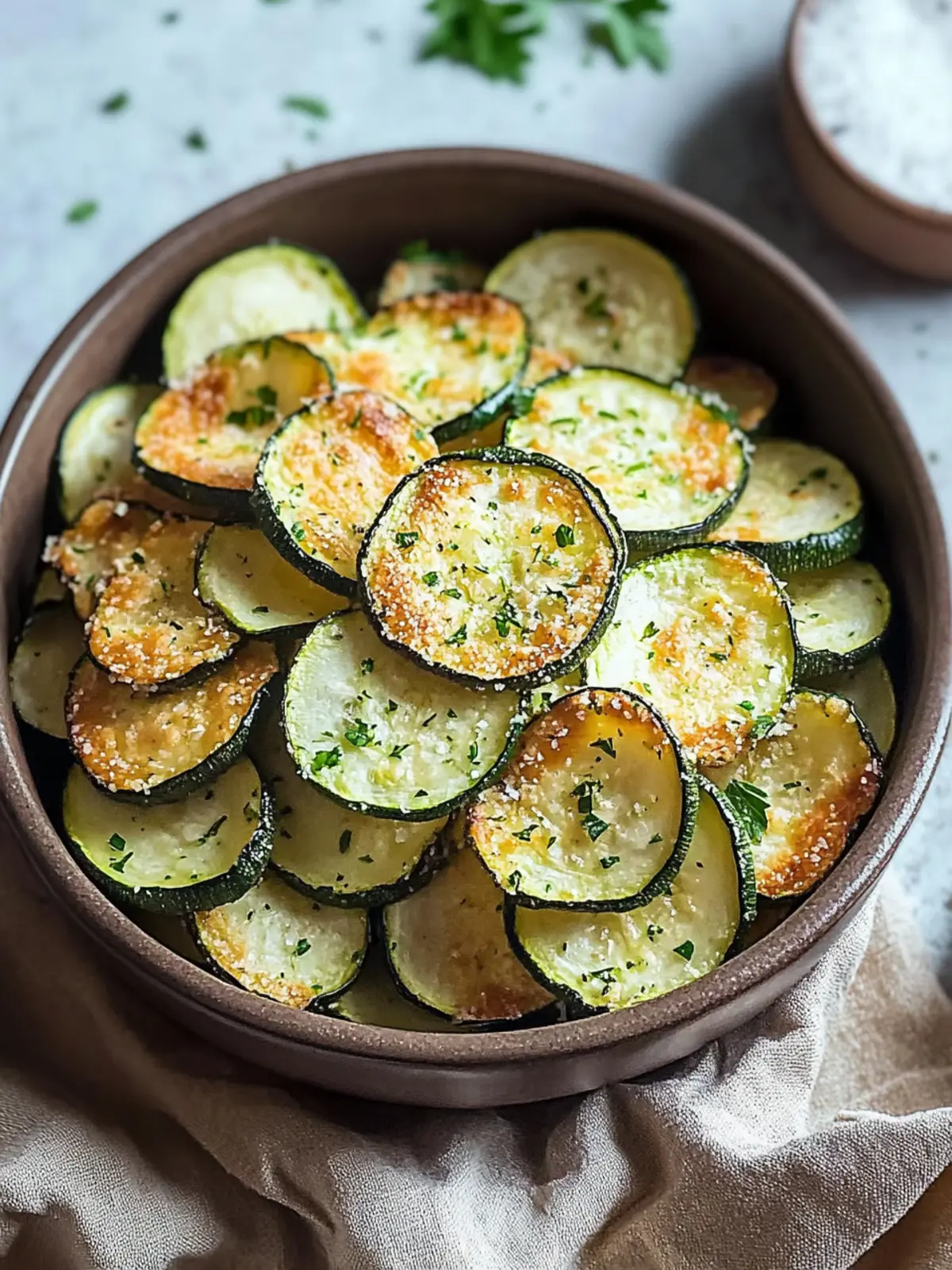 Knusprige gebackene Zucchini-Chips für den perfekten Snack 4 Knusprige gebackene Zucchini-Chips