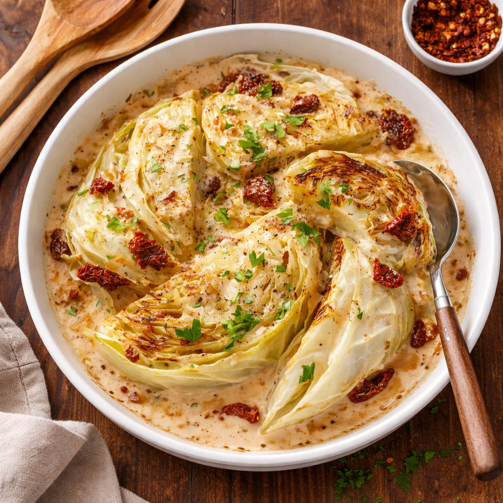 Cremiger geschmolzener Kohl in köstlicher Tuscan Sauce 3 Cremiger geschmolzener Kohl in köstlicher Tuscan Sauce