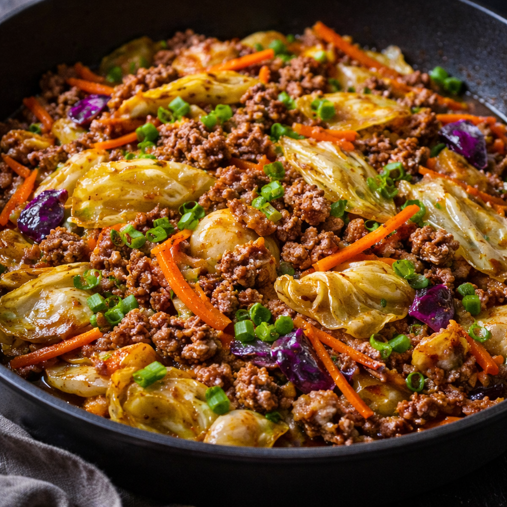 Würzige Chinakohl-Rinderhack-Pfanne für schnelles Wohlfühlessen 2 Würzige Chinakohl-Rinderhack-Pfanne für schnelles Wohlfühlessen