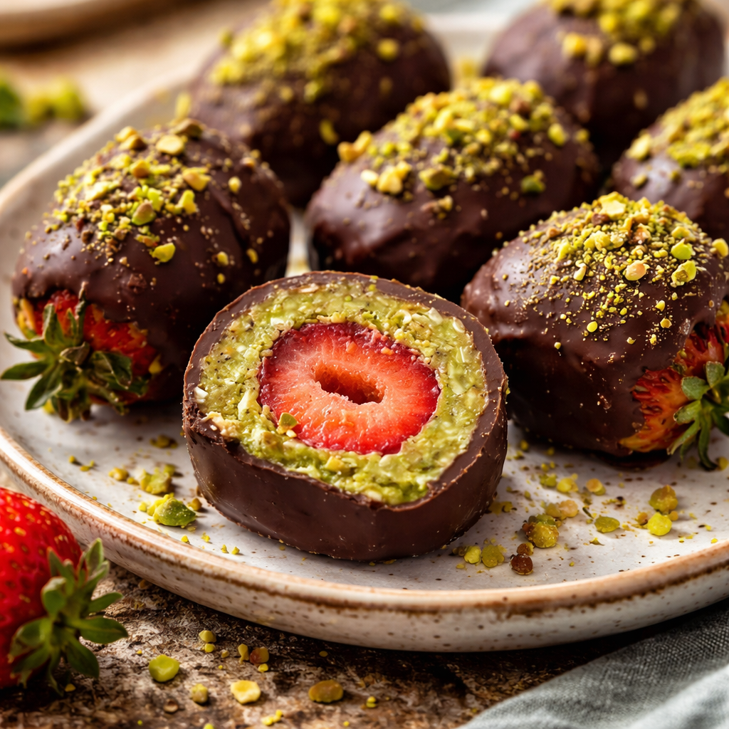 Dubai Schokoladen-Erdbeeren mit cremigem Pistazien-Genuss 3 Dubai Schokoladen-Erdbeeren mit cremigem Pistazien-Genuss