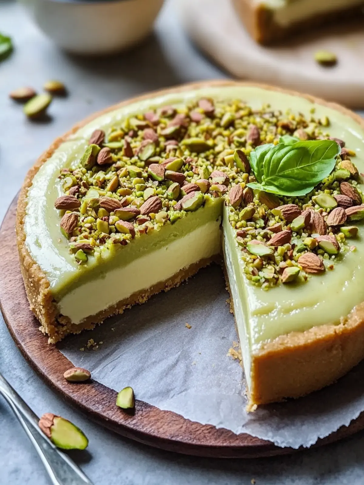 Pistazien-Käsekuchen mit Pistazien-Topping – Ein cremiger Genuss 3 Pistazien-Käsekuchen mit Pistazien-Topping
