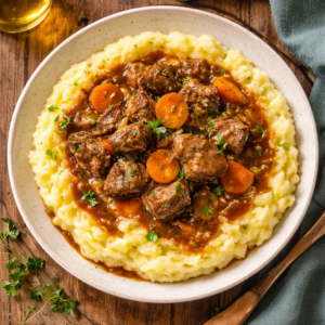 Einfacher Rinderschmortopf mit Kartoffelpüree: Herzlicher Genuss 2 Einfacher Rinderschmortopf mit Kartoffelpüree: Herzlicher Genuss