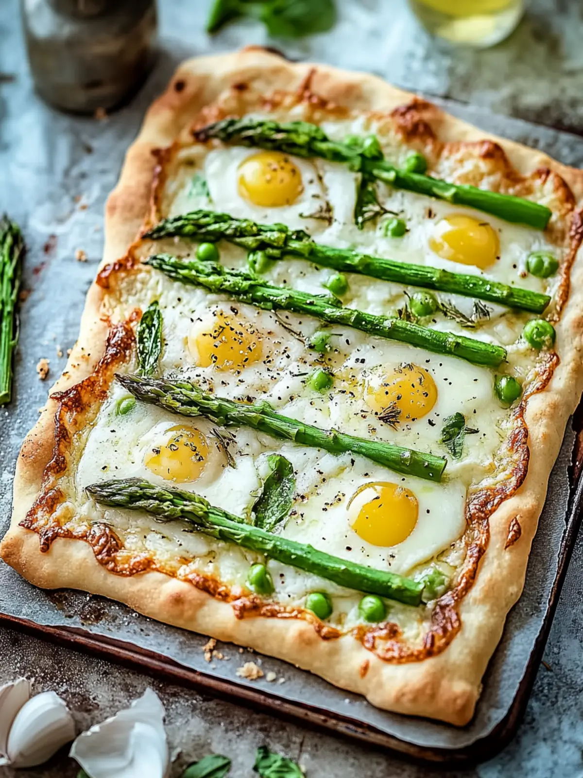 Flammkuchen mit Spargel und Kochschinken für Frühlingsmomente 4 Flammkuchen mit Spargel und Kochschinken