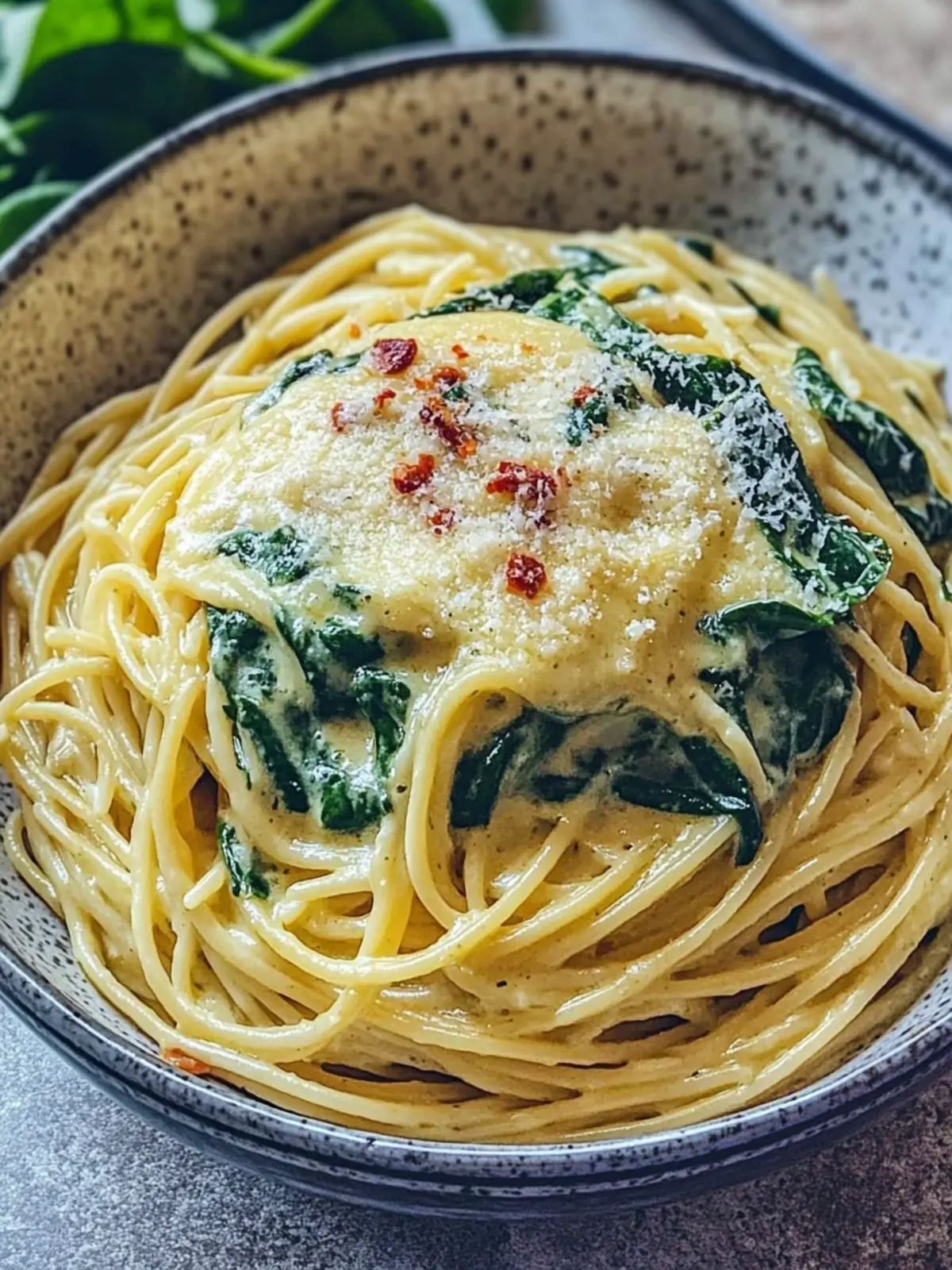 Spaghetti mit Spinat-Frischkäse-Sauce in nur 20 Minuten 3 Spaghetti with spinach cream cheese sauce